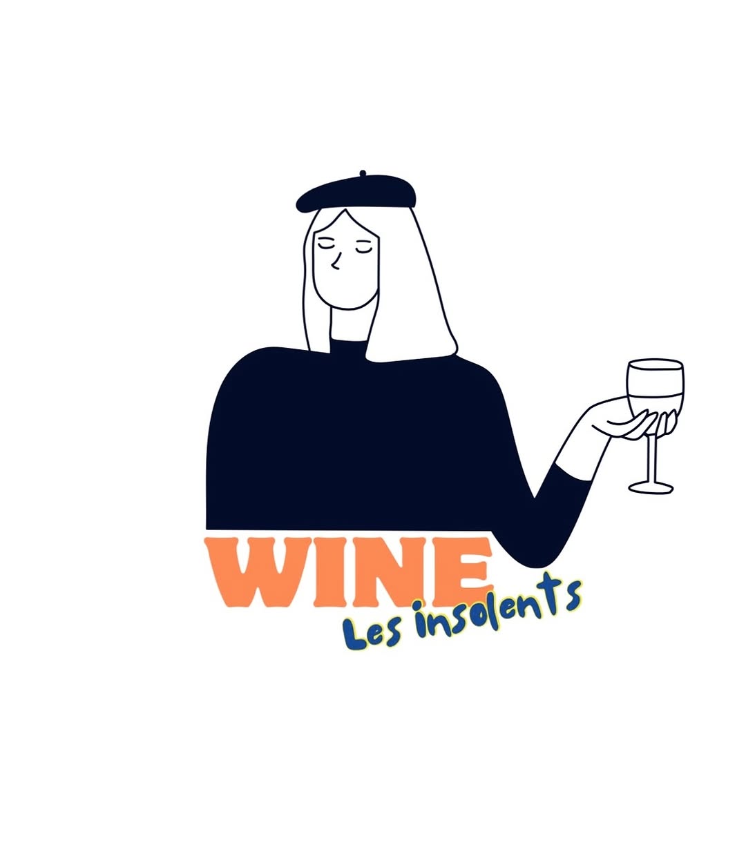 Logo Les Insolents : une femme au beret leve son verre